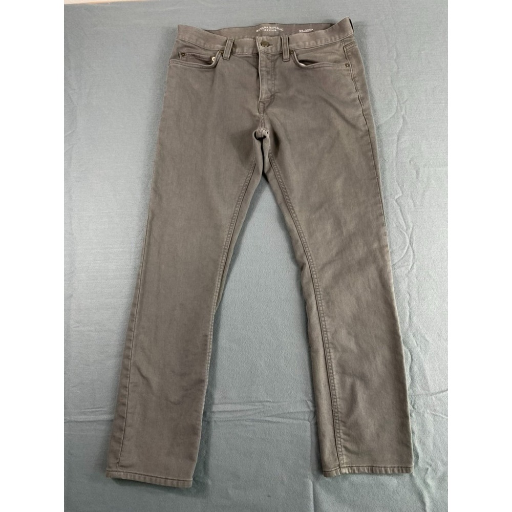 Banana Republic Traveler Jeans Men Sz 32x30 Slim Fit Grey Stretch Comfortable